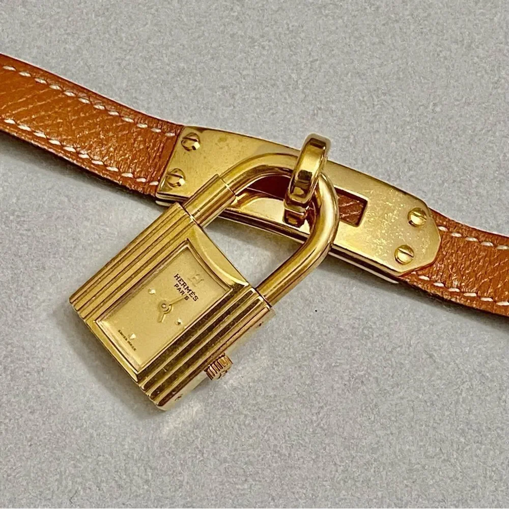 HERMES Kelly Watch Gold Tone Dial Women’s Quartz Watch K01 - Picture 6 of 17